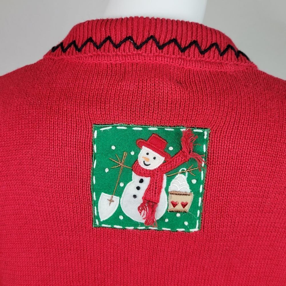 Designers Original Studios Joy Patchwork Snowmen Cardigan - Picture 4 of 12